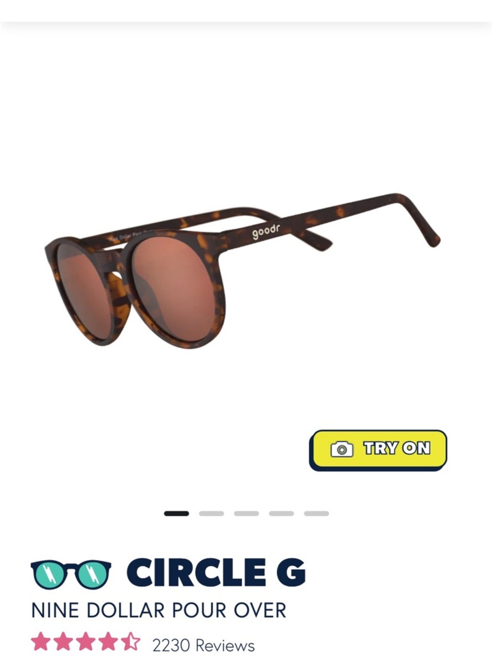 Goodr Circle G Tortoiseshell Sunglasses - Brown Lenses